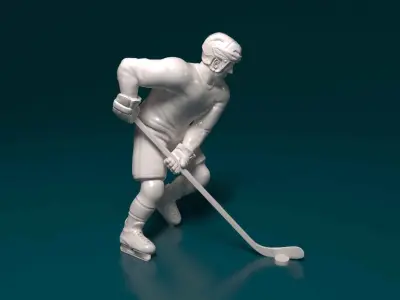 Ice hockey player 3D print model