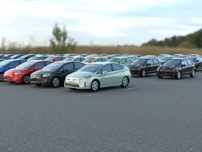 R3DP ASIAN CARS LOW-POLY PBR COLLECTION - 70 Total Vehicles Low-poly 3D model