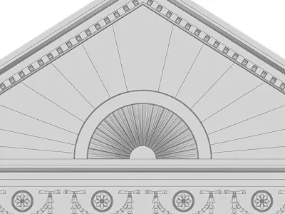 Pediment marble arch Low-poly 3D model