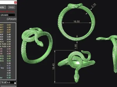 The Snake Ring 3D print model