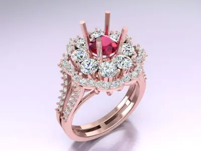 Diamond Ring - Womens Rings - N3851 3D print model