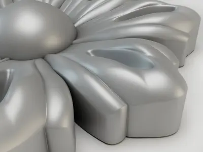 3D stl model of a flower for CNC router 3D print model