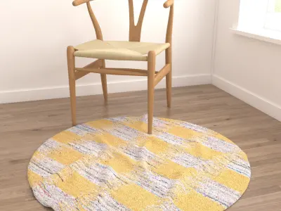 Round Rug Set 223 3D model
