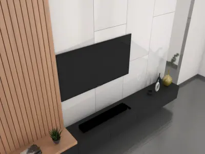 TV WALL 1 3D model