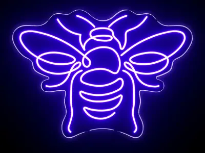 Bee Neon Sign 3D model purchase