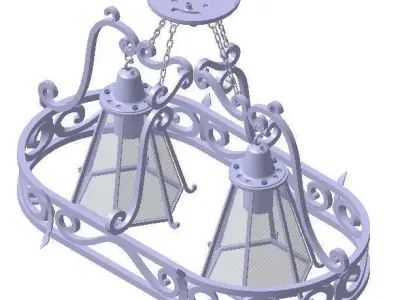 Forged chandelier 3D model