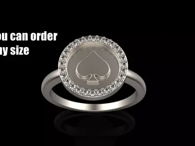 Card spades ring model 606 3D print model