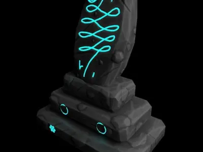 Asset Runic Rock Low-poly Low-poly 3D model