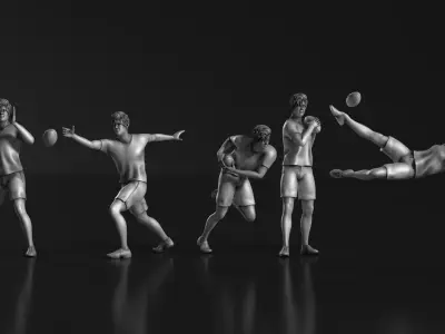 Rugby Poses 01  3D print model