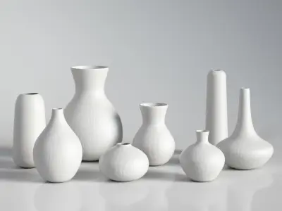 RH MATTE WHITE GLASS VASE COLLECTION 3D model
