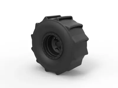 Wheel for mud drag racing 3D print model