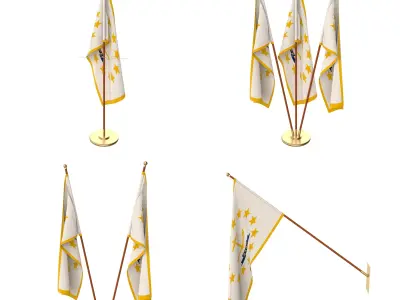 Rhode Island Flag Pack 3D model