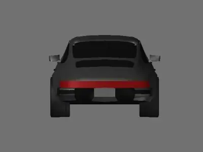 Gray Porsche 3D model
