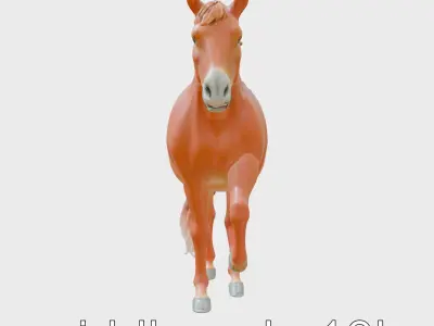 Chestnut Morgan Horse 3D Model with Rich Color Low-poly 3D model