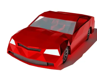 Red Low Poly Car Low-poly 3D model