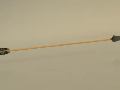 SPORT---ARCHERY---Arrow arrow with wooden shaft Low-poly 3D model