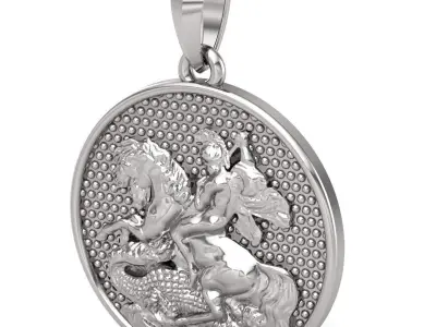 Saint George Pendant 3D print model