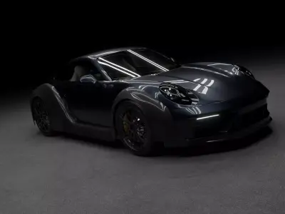 Porsche 911 Carrera with Bodykit Low-poly 3D model