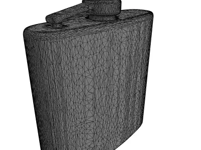 Engraved Hip Flask PBR Model Low-poly 3D model