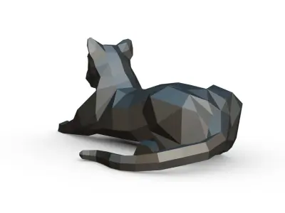 leopard low poly panther 3D print model