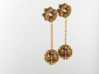 A lovely flower pair of earrings 3D print model