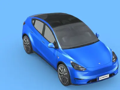 Tesla Model Y 2021 Low-poly 3D model