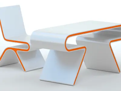 Omega Chair and  Desk 3D model