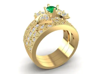 luxury diamond bow ring 3063 3D print model