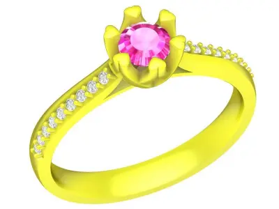 A5240 Fashion Diamond Women Ring 3D print model