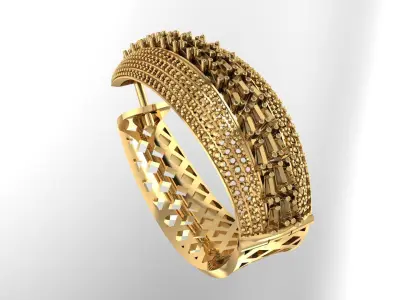 Luxury earring with diamonds 3D print model  3D print model