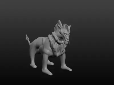 Tiger dog Low-poly 3D model