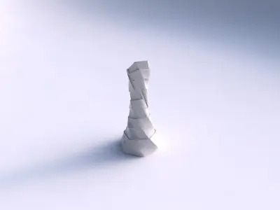 Vase twisted squeezed and bent hexagon with sharp ribbons 3D print model