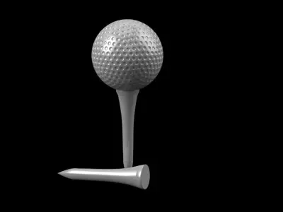 Golf ball and Tee set  3D model