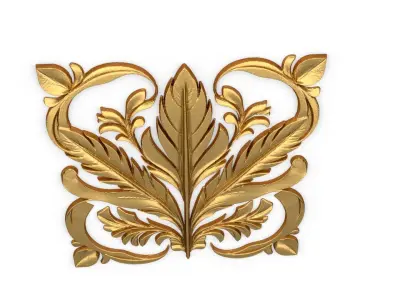 feather decor set wall mural 03 3D model