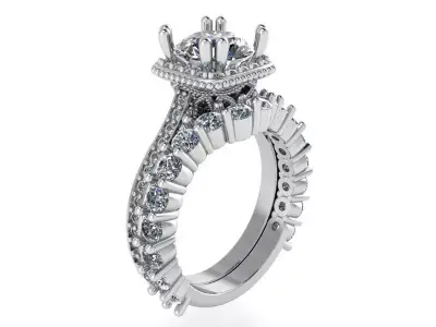 Decorative Setting Diamond ring 2162 3D print model 3D print model