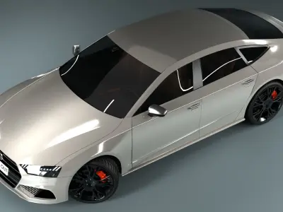 Audi S7 2020 hight resolution low-poly model  A8  A7 RS7 Low-poly 3D model