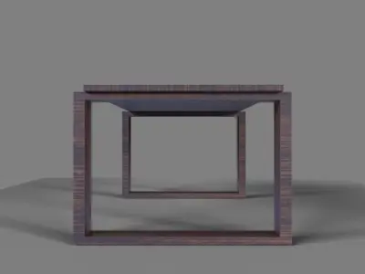 Wenge Hardwood Table Free low-poly 3D model