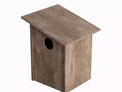 Wooden Birdhouse C 02 3D model