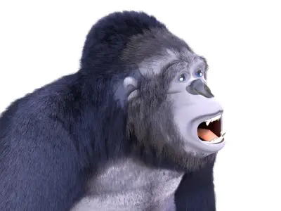 Cartoon Gorilla Animated blender Low-poly 3D model