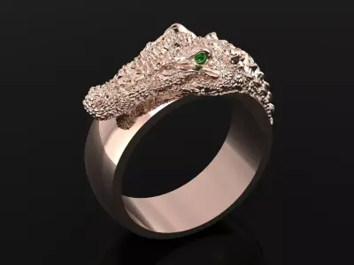 Jewelry Crocodile Ring Gold PK-65 3D print model
