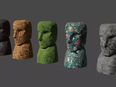 Mountain face Low-poly 3D model