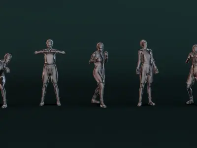 Boxer Woman Set01 3D model