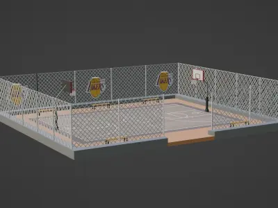 Basketball Stadium - Los Angeles Lakers Low-poly 3D model