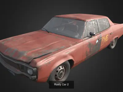 Rusty Cars 3D Model Pack