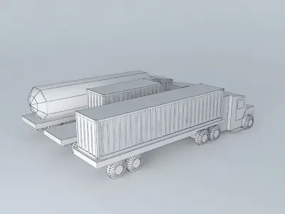 Trucks three Free 3D model