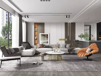 Luxury apartment living room 109 3D model
