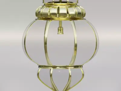 Moroccan round pendants glass lamp 3D model