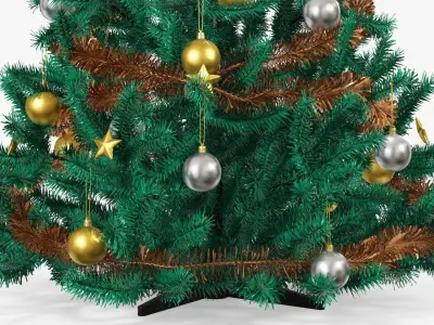 Fir tree artificial decorated 01 3D model