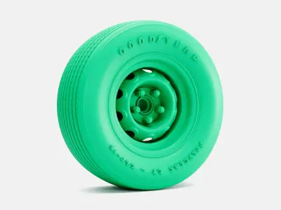 15x8 Mopar Rallye Wheel Goodyear Polyglas G60 Tire 3D print model