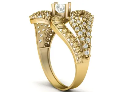 LUXURY ENGAGMENT DIMOND RING 3D PRINTABLE MODEL 3D print model